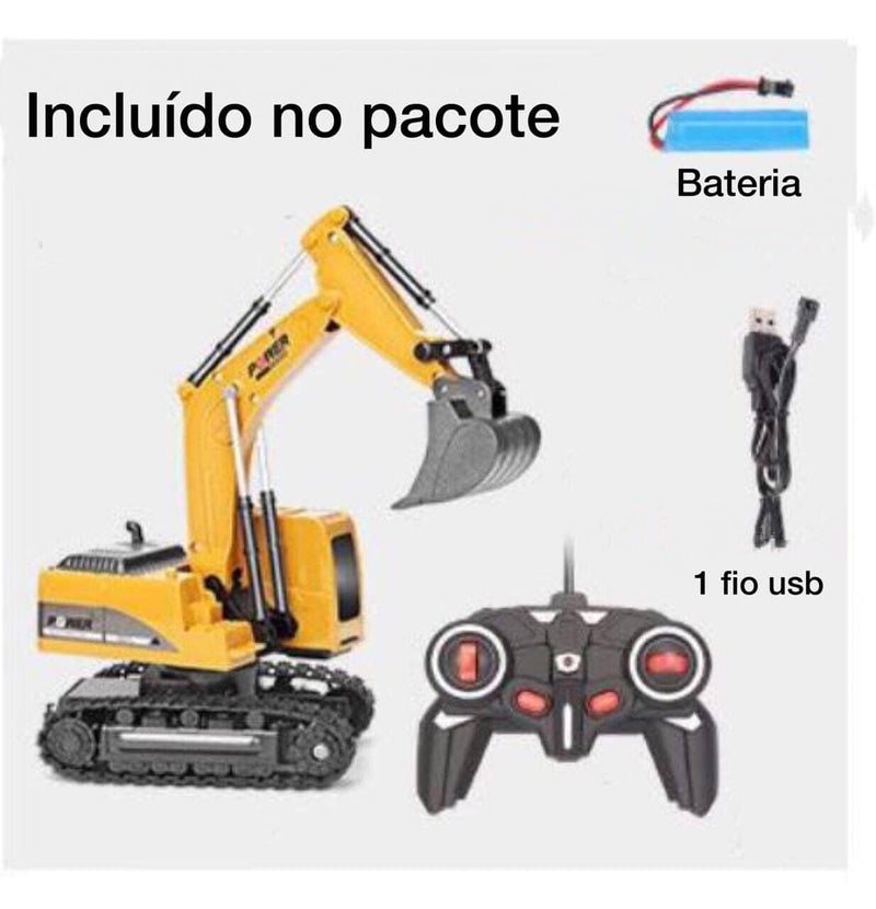 Escavadeira De Controle Remoto Bateria USB